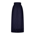 thumbnail image 5 of YTCAMLO Floral Lace Mesh Womens Long Skirts Casual High Waisted A Line Skirts Soft Ankle Length Maxi Skirts Plus Size Summer Skirts, Navy S, 5 of 7