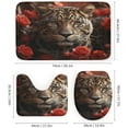thumbnail image 3 of Bathroom Set, Red Rose and Tiger Printed Bathroom Set,Bathroom Set 4-Piece Set,Bathroom Set with Shower Curtain Sets and Carpet, 3 of 8