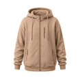 thumbnail image 4 of Fanshiluo Men's Hooded Full Zip Multi-Pocket Sweatshirt, Long Sleeve Casual Warm Jacket,Size S-3XL, 4 of 9