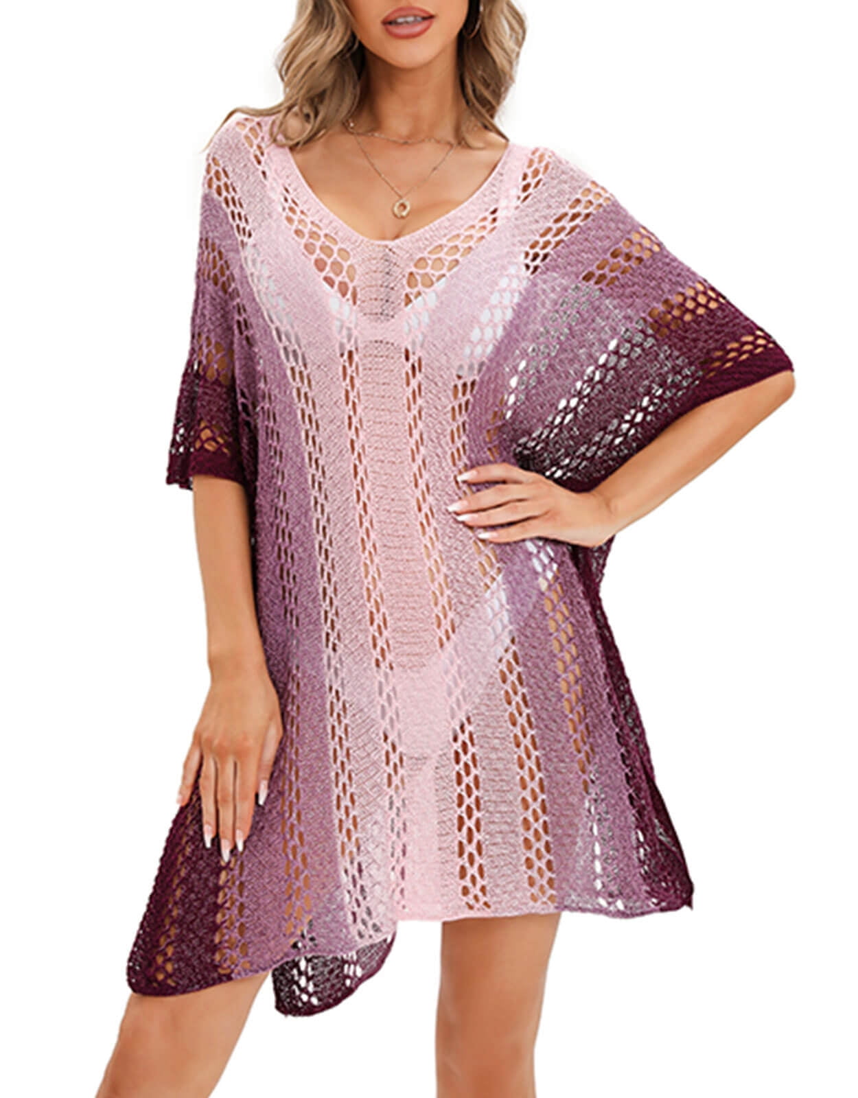 Bikini Cover Up for Women Crochet Hollow Out Sexy Bathing Suit Cover Up