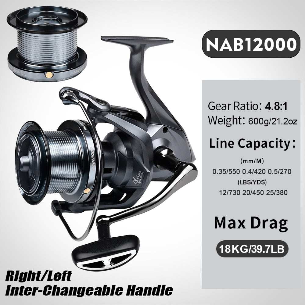 PROBEROS 5+1BB Ball Bearings 18Kg/39.7LB Maximum Power Stainless Steel Bearings Drive System 4.8:1 Rotary Fishing Spinning Reel