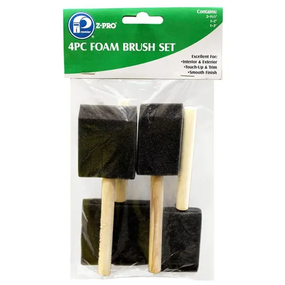 Premier 10411 Premier Paint Brush Set Foam, 4-Piece
