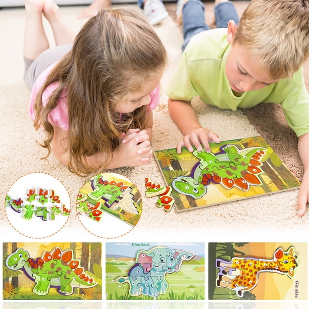Xihbxyly Artículos En Liquidación para Mujeres Rompecabezas de Escritorio para Niños, Juguete de Rompecabezas Tridimensional con Forma de Dinosaurio y Jirafa.