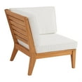 thumbnail image 3 of Linon Farrah Outdoor Teak Wood Corner Chair Off White Cushions in Natural Finish, 3 of 13