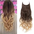 thumbnail image 5 of 1pcs Extensions de Cheveux Longs Bouclés Ondulés, Perruque Réglable Extension de Cheveux Longs Ondulés Perruque Synthétique Mise à Niveau dans les Postiches Extensions de Cheveux Invisibles Fil Noir, 5 of 5