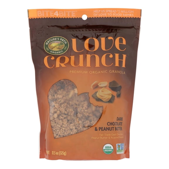 Nature's Path Organic Love Crunch Granola - Dark Chocolate and Peanut Butter - Case of 6 - 11.5 oz.