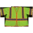 thumbnail image 1 of Petra Roc LVM3-CB1-EC-2X-3X Safety Vest Ansi Class 3 Lime Mesh Economy with Orange Contrast Binding Zipper Closure 1 Pocket, 2X & 3X, 1 of 1