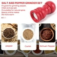 thumbnail image 4 of Wood Salt and Pepper Grinder Set Manual Pepper Salt Mill Shaker, Solid Wood with Adjustable Coarseness Red, 4 of 8