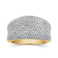 thumbnail image 2 of CARATS FOR YOU 14 KT Yellow Gold Pave Concave Diamond Cigar Band Design Wide Ring 1.3 CT, Ring Size-9, 2 of 6