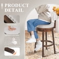 thumbnail image 6 of COLAMY Swivel Bar Stools Set of 2, 30 Inch Bar Height Stools, Modern Upholstered Wood Bar Chairs with Back for Kitchen Island & Home Bar, Heavy Duty 300 lbs Capacity, Fits 40-45" Bar Height, Beige, 6 of 9