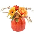 thumbnail image 6 of Mini Artificial Pumpkins for Fall Decor, Small Foam Pumpkins with Flowers and Maple Leaves for Halloween Thanksgiving Table Centerpieces, Outdoor Indoor Autumn Harvest Home Decorations, 6 of 6