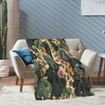 thumbnail image 4 of XMXT Flannel Warm Throw Blanket, Watercolor Plant Giraffe Bedroom Decor Blankets for Bed Couch Living Room, 50 x 70 inches, 4 of 9
