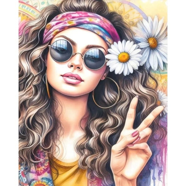 (E3822) Lleno Diamantes Serie Personajes Niña Fácil Y Gratuita Resina Diamante 40*50 CM 40 Diamantes Color