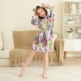 thumbnail image 3 of FORMRS Niños Bathrobe Unisex Hooded Robe Soft Plush Pajamas Sleepwear, Size 2-3T, Pink Blueberries, 3 of 7
