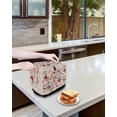 thumbnail image 3 of Pink Flowers Small Toaster Cover 2 Slice, Kitchen Appliance Covers, Spring Farmhouse Floral Leaves Vintage Toaster Oven Cover with Loop, Bread Machine Cover Polyester Dust Cover Protection, 3 of 4
