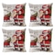thumbnail image 1 of 4 Uds funda de almohada de lino de Navidad árbol de Navidad anciano muñeco de nieve decoración de vacaciones funda de almohada de cojín para el hogar, 1 of 5