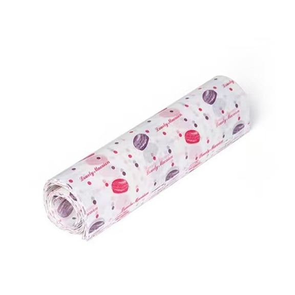 50-Piece Heart Printed Oilproof Wax Paper Sheets Disposable Baking Parchment for Cake Bread Burger and Fries Food Packaging Non-Stick Grease Resistant Party Supplies