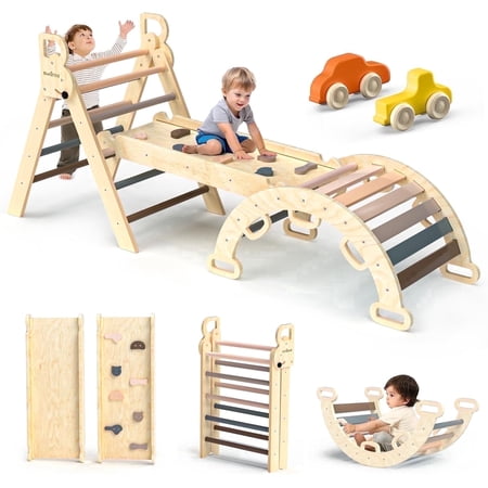 Buballino Pikler Triangle Set Indoor Climbing Playground for Kids