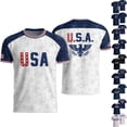 thumbnail image 2 of 2026 New Men's USA Soccer Jersey T-Shirt, United States Jersey Soccer 2026 Country Team Crew Neck Short Sleeve Fan International Football Shirt Retro Streetwear Top for Adult(Orange, 3XL), 2 of 4