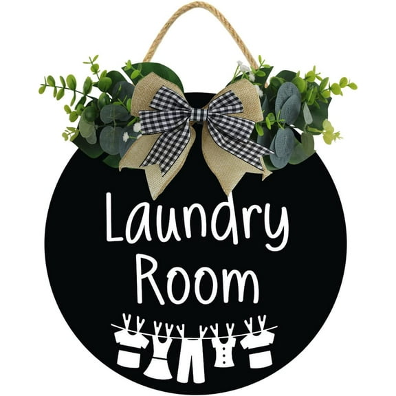 Eveokoki 12" Funny Laundry Room Wall Art, Rustic Farmhouse Wood Plaque Wall Decor Signs, Bathroom Decor for Home Guest Bathroom Laundry Room Housewarming Giftes