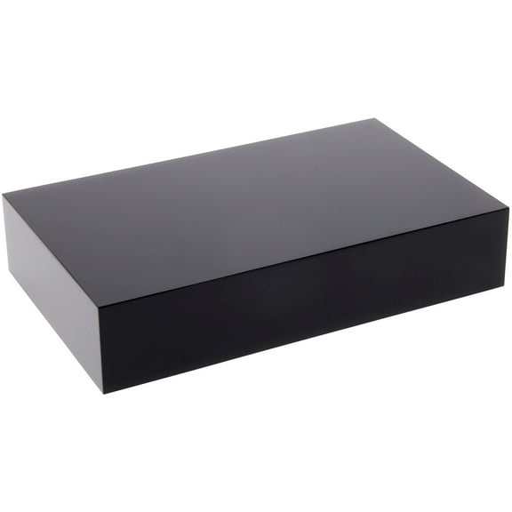 Plymor Black Polished Acrylic Rectangular Display Block, 1" H x 3" W x 5" D (3 Pack)