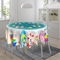 thumbnail image 4 of Summer Beach Hawaii Tropical Funny 3D Waterproof Picnic Patio Party Round Table Cloth Cover Decorations Fabric 60 Inch Circular Tablecloth for 20-47 Inch Home Dining Room Kitchen Decor, 4 of 6
