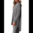 thumbnail image 1 of Conjuntos de Dos Piezas para Mujer, Camisetas de Larga A Juego, Pantalones Anchos y Chándales, Ropa de Otoño. Gris M, 1 of 10
