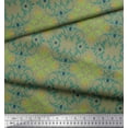 thumbnail image 3 of Soimoi Green Cotton Jersey Fabric Moroccan Damask Print Sewing Fabric Yard 58 Inch Wide, 3 of 3