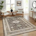 thumbnail image 3 of GAOMON 10x13 Area Rug Washable Rug Non Slip Backing Rug Vintage Oriental Foldable Rugs Stain Resistant Floral Print Accent Carpet for Bedroom Living Room Kids Room, Brown, 3 of 8