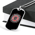 thumbnail image 3 of Fire Department Firefighter Stainless Steel or 18k Gold Dog Tag 24" Chain, 3 of 8