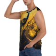 thumbnail image 3 of Balery Elegant Gold Leaf Peacock Men's Sleeveless Muscle Shirts Workout Tank Top, Moisture Wicking, Odor Protection-3X-Large, 3 of 8