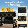 thumbnail image 4 of 400L Large Capacity Double Decker Collapsible Wagon with Heavy Duty Steel Frame for Camping and Sports, 4 of 6