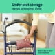 thumbnail image 5 of Andador de acero Medline con asiento, rojo, capacidad de peso de 136 kg, ruedas de 20 cm, plegable, asas ajustables, para personas mayores con movilidad reducida, 5 of 5