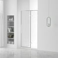 thumbnail image 5 of Fine Fixtures Hinged Frameless Shower Door - Clear Tempered Glass Door - Walk In Shower Enclosure 54" W x 74" H Polished Chrome Finish, 5 of 11