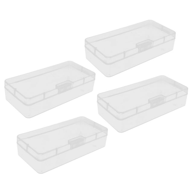 Transparent Storage Box, Hinged Cover And Seamless Plastic Storage Container For Jewelry For Small Objects For Crafts