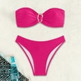 thumbnail image 3 of Afdoent Womens Bikini Sets Solid Color Strapless Two Piece Bikini Swimsuit For Women Beachwear, 3 of 3
