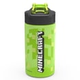 thumbnail image 2 of Zak Designs Minecraft 16 oz. Reusable Plastic Water Bottle with Straw, Creeper, 2 of 5