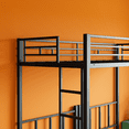 thumbnail image 6 of Tcbosik Twin/Twin/Twin Size Triple Bunk Bed, Heavy Duty Metal Bed Frame with Side Ladder and Safety Guardrail for Bedroom, Guest Room, No Box Spring Needed, Black, 6 of 7