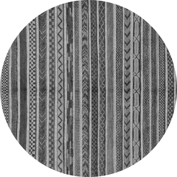 Ahgly Company Indoor Round Abstract Gray Modern Area Rugs, 7' Round