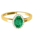 thumbnail image 2 of Aonejewelry 0.55 Ct. Ttw Diamond and Oval Shaped Emerald Ring in 10K Yellow Gold, 2 of 4
