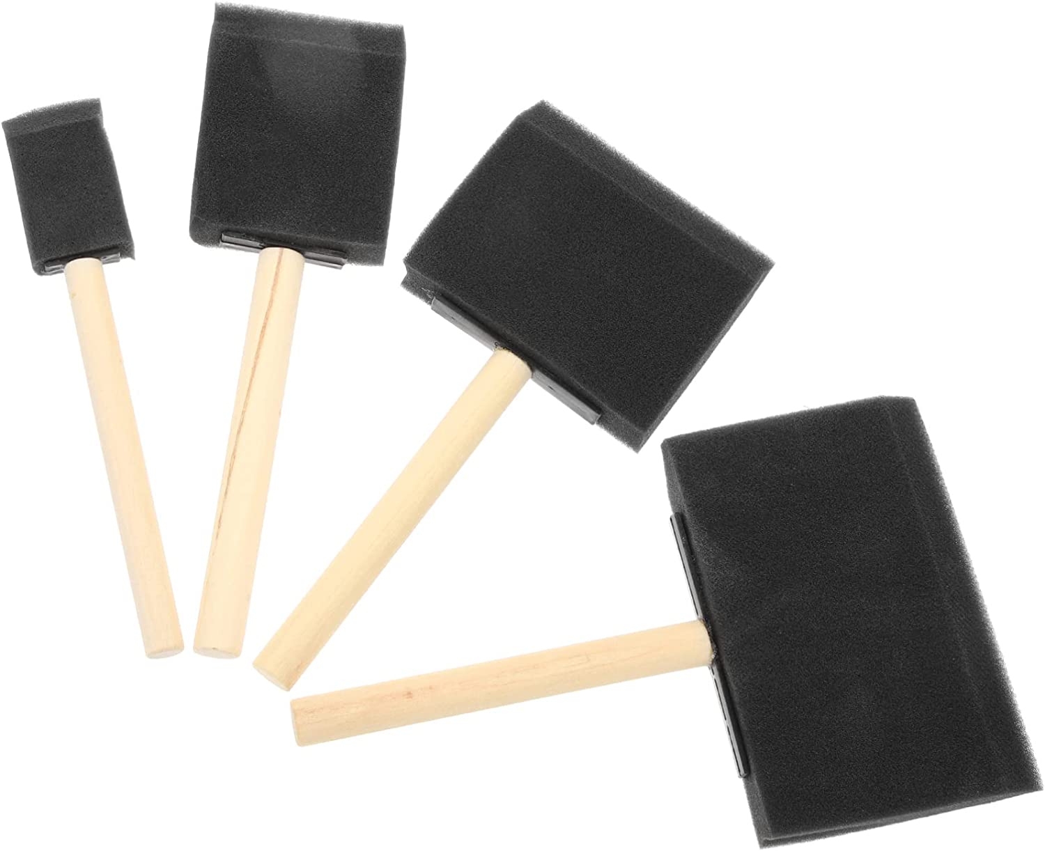 Brush Cent Items Foam Paint Brushes 3 Sets Sponge Painting Brushes with Wooden Handle for DIY