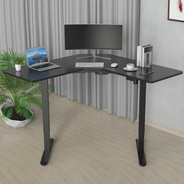 L Shaped Electric Standing Desk 48 Inches Height Adjustable Corner Desk