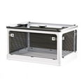 thumbnail image 1 of Clear Plastic Storage Bins,Transparent Stackable Storage Bins, Clothes Storage Box 4 Way Opening Bottom Pulley Design Plastic PET Storage Container[Brown White Medium 47.5x35.5x24], 1 of 5