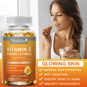 (2 Pack)Vitamin E D-Alpha Capsules,with 1000IU 670MG Supports Antioxidant,Immune System,240 Softgels
