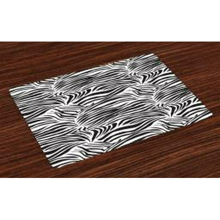 Zebra Print Placemats Set Of 4 Striped Zebra Animal Print Nature