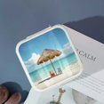 thumbnail image 4 of Autua Beach Chairs Umbrella Jewelry Box Compact Travel Case for Necklace, Ring, Earring, Friendship Day Gifts White, 4 of 5
