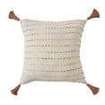 thumbnail image 7 of Ox Bay Emma 20" x 20" White/Brown Striped Cotton Blend Adult Decorative Throw Pillow, 7 of 7