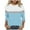 Fall Clothes Light Blue, variant on Womens Plus Size Fall Clothes, 3/4 Sleeve Shirts for Women Fashion Loose Fit Color Patchwork Crewneck Tees T-Shirts