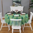 thumbnail image 2 of Green Bigfoot and Campfire Pattern Round Tablecloth 60"x60",Wrinkle Wipeable Table Cloth for Kitchen Dining Room Picnic Patio Party, 2 of 6