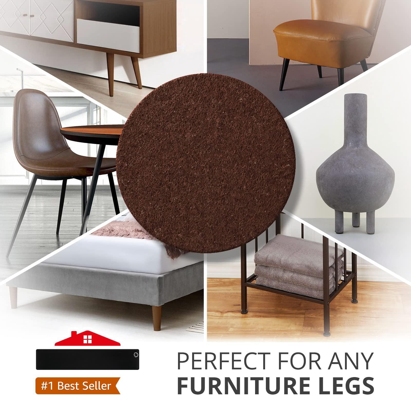 Felt Furniture Pads  - 48 Floor Protector Chair Felts For Feet Wood Floors Hardwood Protect Your Hard Floors! (brown)